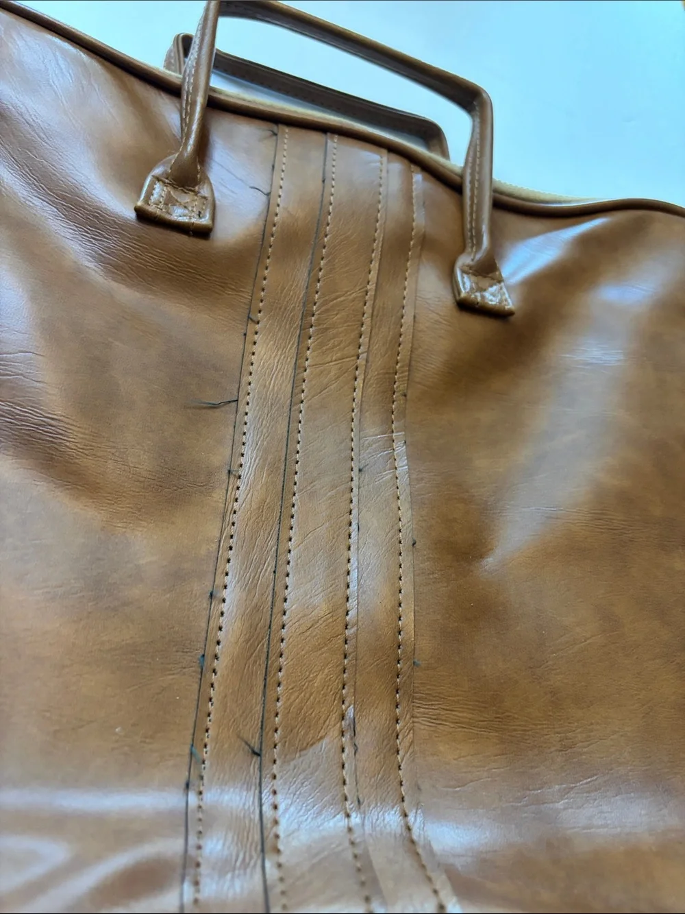 Vintage Tan Leather Briefcase Laptop Business Unique